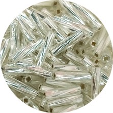 İsmiyle Al Uzun Boru Kesme Boncuk Çap 2mm Uzunluk 10 mm - 20 Gram - Parlak Gümüş - BNC257