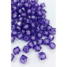 İsmiyle Al Küp Boncuk Içten Boncuklu Bileklik Çanta Boncuğu 10 mm 50 gr Eflatun - BNC458