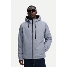 Damga Erkek Astarlı Trend Oversize Gri Yağmurluk & Rüzgarlık