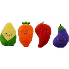 NW NessiWorld 62297 Peluş 30CM Havuç,patlıcan,mısır,kırmızı Bibe
