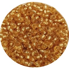 İsmiyle Al Dökme Cam Kum Boncuk (11/0) 2 mm - 20 Gram -  Şeffaf Altın - BNC027