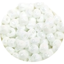 İsmiyle Al Dökme Cam Kum Boncuk Büyük Boy (6/0) 4 mm - 20 Gram - Kar Beyaz - BNC073