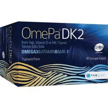 Omepa DK2 Omega 3 & Vitamin D & MK-7 50 Yumuşak Kapsül - Dezenfektan Hediyeli (%72 Alkol)