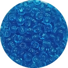 İsmiyle Al Dökme Cam Kum Boncuk (8/0) 3 mm - 20 Gram - Şeffaf Deniz Mavi - BNC180