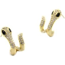 İsmiyle Al Yılan Küpe - Altın