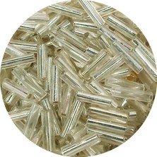 İsmiyle Al Uzun Boru Kesme Boncuk Çap 2mm Uzunluk 10 mm - 20 Gram - Gümüş - BNC232