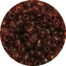 İsmiyle Al Dökme Cam Kum Boncuk (8/0) 3 mm - 60 Gram - Şeffaf Koyu Kahve - BNC200