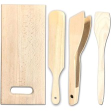 İsmiyle Al Pratik Kullanım Ahşap Büyük Mutfak Seti 4 Parça