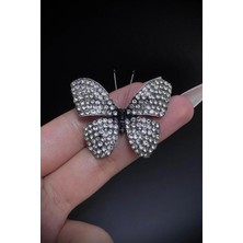 Jaida Moda Kadın Zirkon Taşlı Kelebek Figürlü Vip Seri Broş