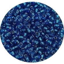 İsmiyle Al Dökme Cam Kum Boncuk (11/0) 2 mm - 60 Gram -  Şeffaf Mavi - BNC042