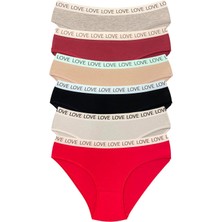 İsmiyle Al 6 Adet Pamuklu Esnek Kadın Slip Bikini Külot Geniş Lastikli Baskılı