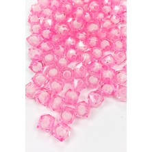 İsmiyle Al Küp Boncuk Içten Boncuklu Bileklik Çanta Boncuğu 10 mm 50 gr Pembe - BNC459