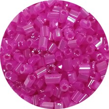 İsmiyle Al Kesme Cam Boncuk 2mm - 60 Gram - Şeffaf Fuşya - BNC363