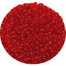 İsmiyle Al Dökme Cam Kum Boncuk (11/0) 2 mm - 60 Gram -  Şeffaf Kırmızı - BNC056