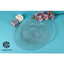 İsmiyle Al Supla, Boncuklu Sunum Tepsisi Şeffaf Sunumluk 20 Cm.