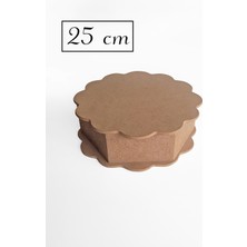 Yegane Concept Ham Mdf, Boyanabilir, Menteşe Kapaklı, Papatya Kutu, 25 cm
