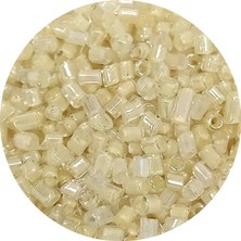 İsmiyle Al Kesme Cam Boncuk 2mm - 20 Gram - Şeffaf Krem -BNC339