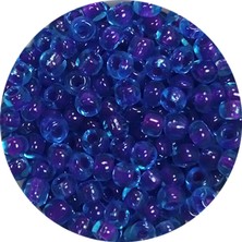 İsmiyle Al Dökme Cam Kum Boncuk (8/0) 3 mm - 60 Gram - Şeffaf Koyu Mavi - BNC202