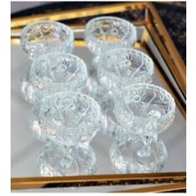 İsmiyle Al Cam Ayaklı Kase 6'lı Kristal Görünüm ROYALEKS-69812