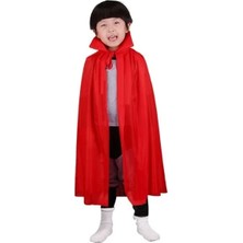 Uslucan Alışveriş Kırmızı Renk Yakalı Pelerin Çocuk Boy 90 cm