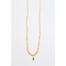 İsmiyle Al Dorika Taşlı Kolye - Altın