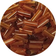 İsmiyle Al Uzun Boru Kesme Boncuk Çap 2mm Uzunluk 10 mm - 20 Gram - Şeffaf Gold - BNC254