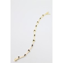 İsmiyle Al Taşlı Vip Bileklik - Altın