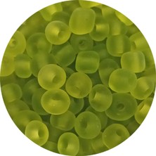 İsmiyle Al Dökme Cam Kum Boncuk Büyük Boy (6/0) 4 mm - 20 Gram - Şeffaf Mat Yeşil - BNC092