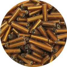 İsmiyle Al Uzun Boru Kesme Boncuk Çap 2mm Uzunluk 10 mm - 60 Gram - Koyu Altın - BNC265