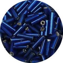 İsmiyle Al Uzun Boru Kesme Boncuk Çap 2mm Uzunluk 10 mm - 20 Gram - Lacivert - BNC233