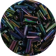 İsmiyle Al Uzun Boru Kesme Boncuk Çap 2mm Uzunluk 10 mm - 60 Gram - Mavi Yeşil - BNC269