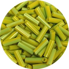 İsmiyle Al Uzun Boru Kesme Boncuk Çap 2mm Uzunluk 10 mm - 20 Gram - Yeşil - BNC243