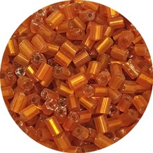 İsmiyle Al Kesme Cam Boncuk 2mm - 60 Gram - Şeffaf Koyu Turuncu - BNC375