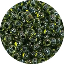 İsmiyle Al Dökme Cam Kum Boncuk (8/0) 3 mm - 60 Gram - Şeffaf Alacalı Yeşil - BNC212