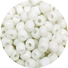 İsmiyle Al Dökme Cam Kum Boncuk Büyük Boy (6/0) 4 mm - 20 Gram - Beyaz - BNC075