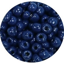 İsmiyle Al Dökme Cam Kum Boncuk Büyük Boy (6/0) 4 mm - 60 Gram - Koyu Mavi - BNC114