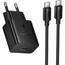Hoco. N76 Star 25W Type-C Çıkışlı Ekstra Type-C To Type-C Kablolu Pd Hızlı Şarj Aleti – Siyah
