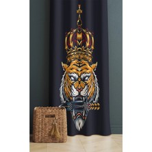Alamodecor Siyah Kral Aslan Model Tek Kanat Genç Odası Fon Perde