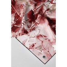 Violla Twill Batik Çiçek Desenli Bordo Renkli 90X90 Eşarp (Ipek Içermez) Kenar Dikiş Şekli El Dikişli