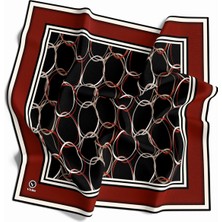 Violla Twill Halka Desenli Bordo Renkli 90X90 Eşarp (Ipek Içermez) Kenar Dikiş Şekli El Dikişli