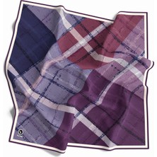Violla Twill Eskitme Desenli Mor Renkli 90X90 Eşarp (Ipek Içermez) Kenar Dikiş Şekli El Dikişli
