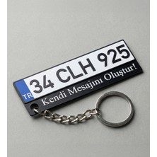Kişiye Özel Plaka Anahtarlık 8X3CM - Mesaj ve Plaka Baskılı Oto Anahtarlık - 3D Araba Plakası Anahtarlık