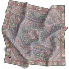 Violla Kristal Şal Desenli Mint Yeşili Renkli 90X90 Eşarp (Ipek Içermez) Dikim Şekli : El Dikişi