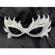 Uslucan Alışveriş Taşlı Beyaz Alev Parti Gözlüğü