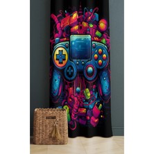 Alamodecor Gammer Oyuncu Kolu Model Tek Kanat Genç Odası Fon Perde