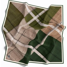 Violla Twill Eskitme Desenli Zümrüt Yeşili Renkli 90X90 Eşarp (Ipek Içermez) Kenar Dikiş Şekli El Dikişli