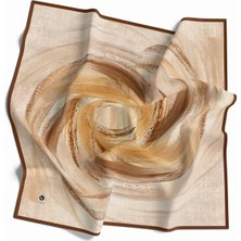 Violla Rayon Fırça Darbesi Desenli Taba Renkli 90X90 Eşarp (Ipek Içermez) Dikim Şekli : El Dikişi