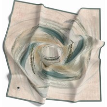 Violla Rayon Fırça Darbesi Desenli Koyu Mint Yeşili Renkli 90X90 Eşarp (Ipek Içermez) Dikim Şekli : El Dikişi