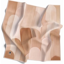 Violla Twill Geometrik Desenli Sarı Renkli 90X90 Eşarp (Ipek Içermez) Kenar Dikiş Şekli El Dikişli