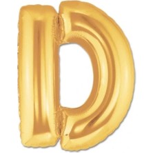 Uslucan Alışveriş Altın Sarısı Folyo D Harfi Balon 1 Metre